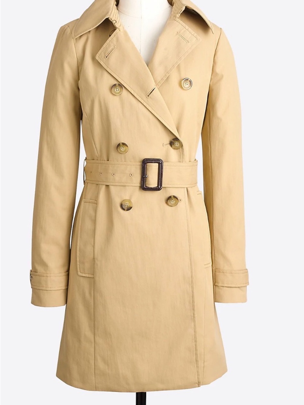 J. Crew Warm Desert Double-Breasted Trench Coat with Belt